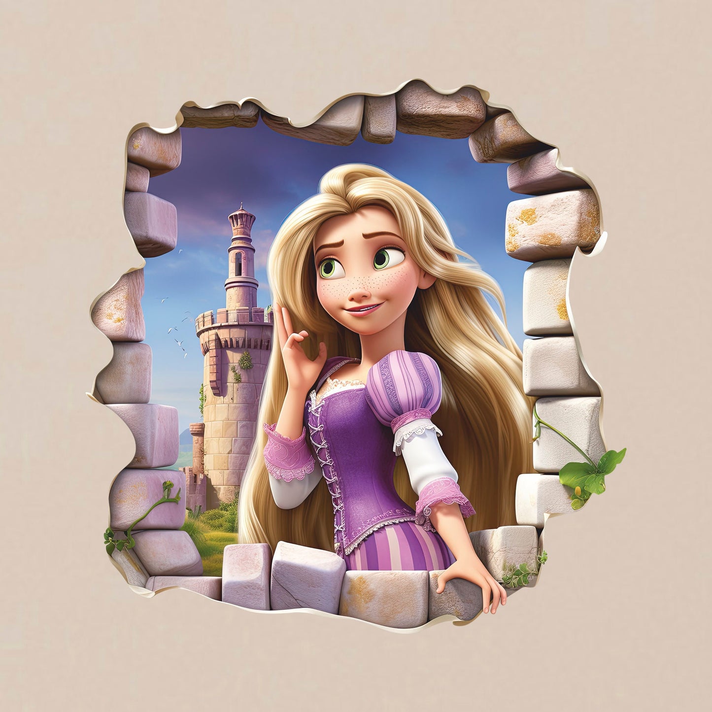 Princess Wall Decal, Fairy Tale Wall Sticker, Wall Tattoo, Wall Art, Decor for Girl 01
