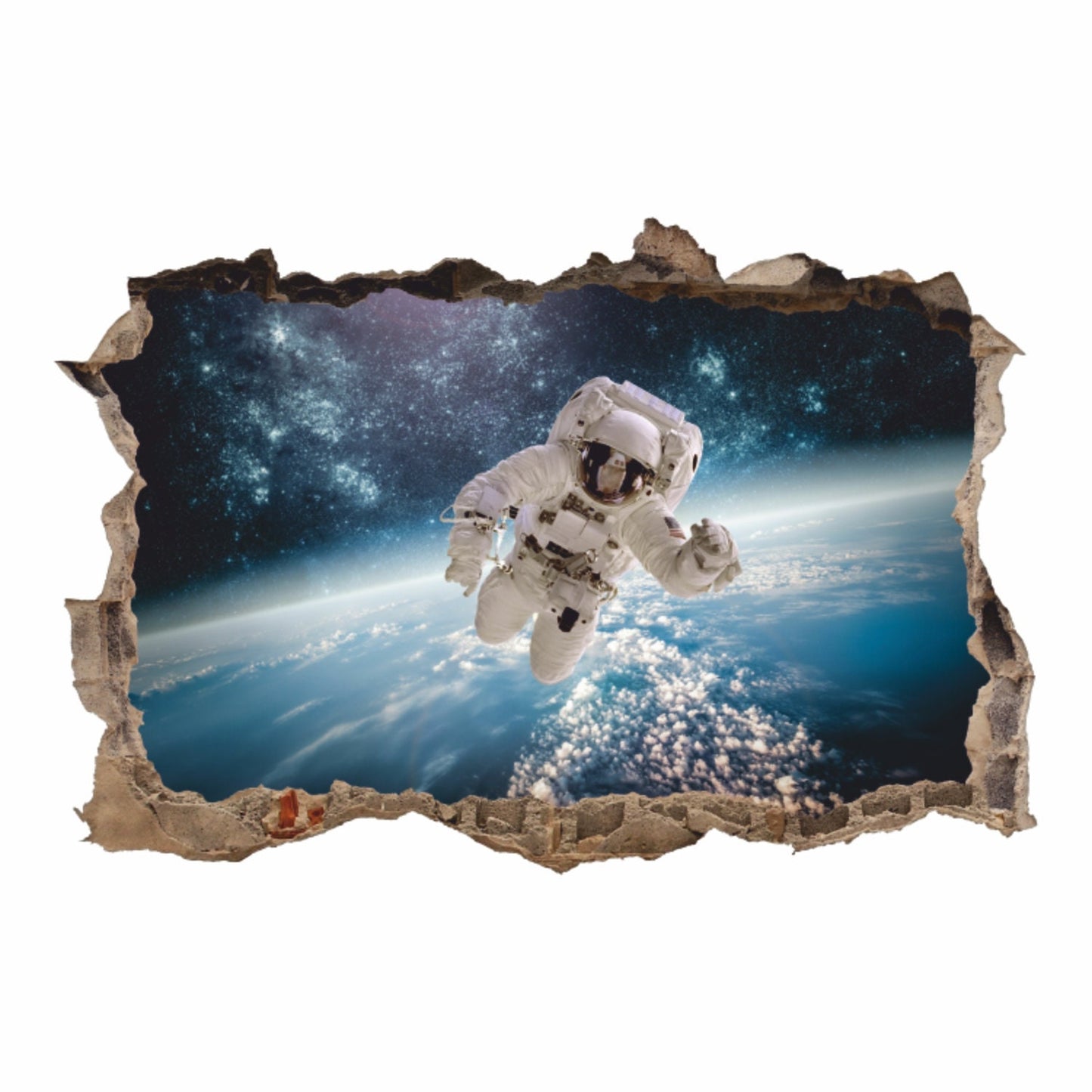 Cosmonaut Wall Decal, Earth Wall Sticker, Astronaut, Space, Universe, Cosmos, Planets, Wall Tattoo, Wall Art, Decor