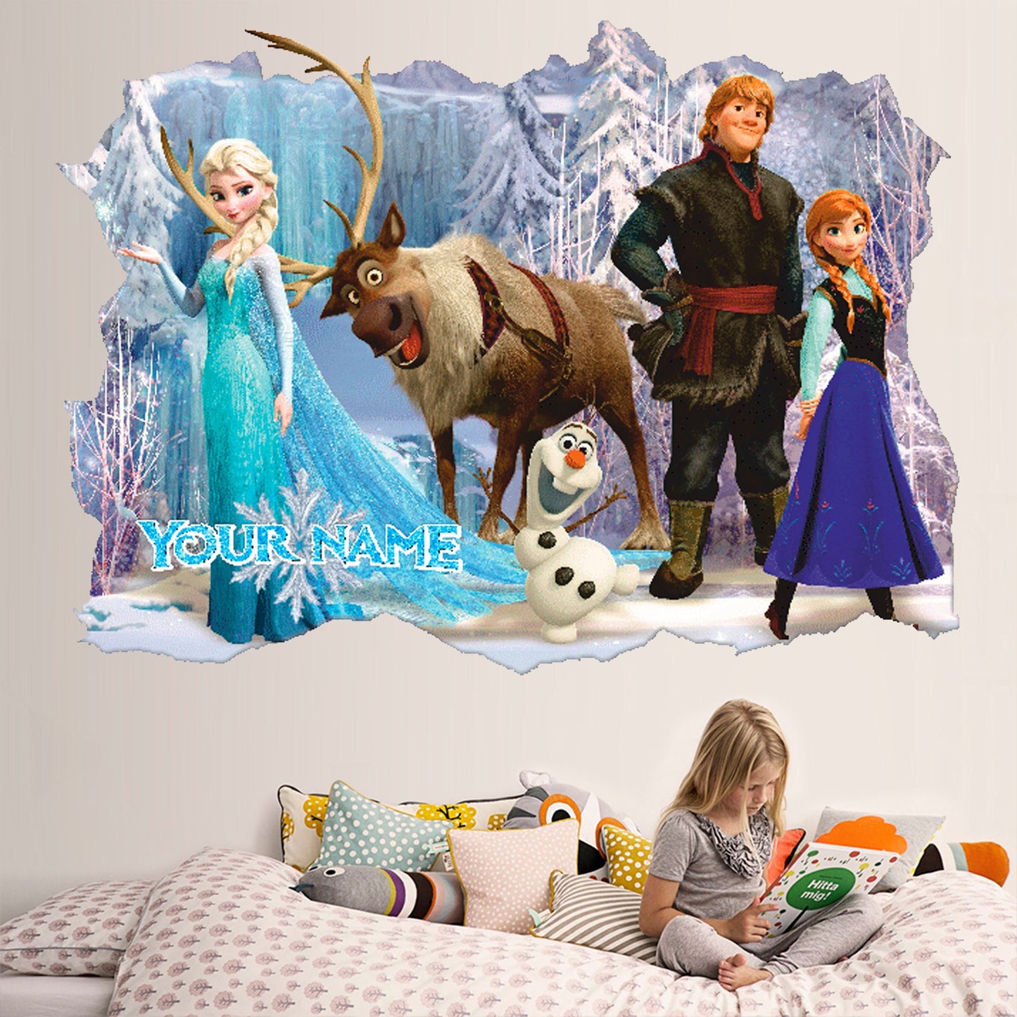 Princess 3D Wall Decal, Personalized Princess Wall Sticker, Wall Tattoo, Wall Art, Decor