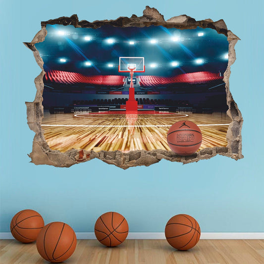 Basketball Arena Wall Decal, Basketball Wall Sticker, Sport, Wall Tattoo, Wall Art, Decor