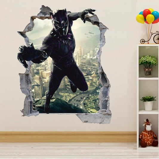 Superhero 3D Wall Decal, Panther, Wall Sticker, Superheroes Wall Tattoo, Wall Art, Decor