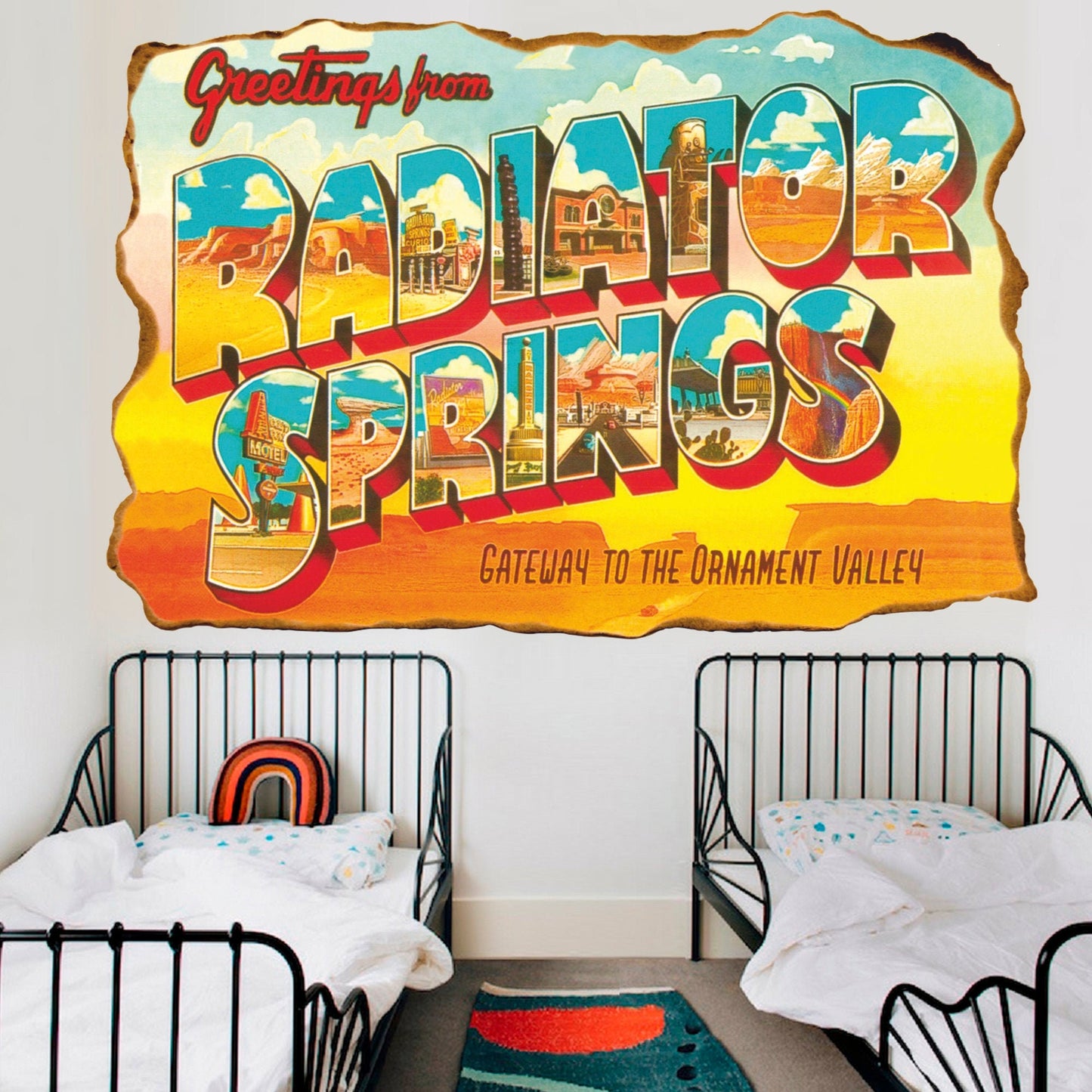 Radiator Springs Wall Decal, Retro Car Wall Sticker, Wall Tattoo, Wall Art, Decor