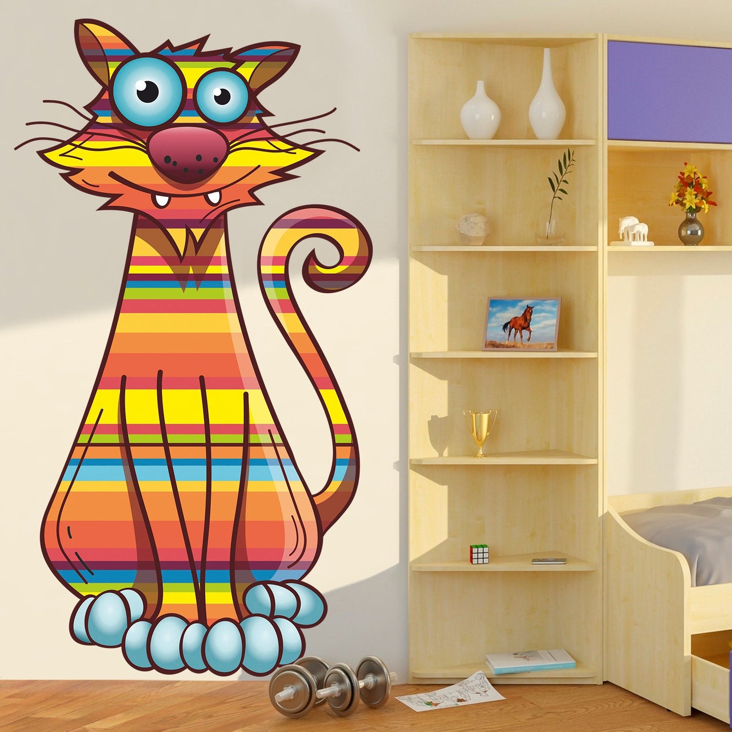 Cat Wall Decal, Funny Animals Wall Sticker, Baby Animals, Wall Tattoo, Wall Art, Decor for Kids