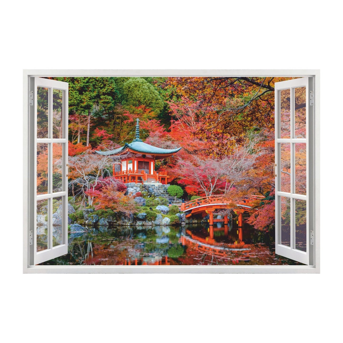 Japanese Park Wall Decal, Japan Wall Sticker, City, Nature, Wall Tattoo, Wall Art, Decor
