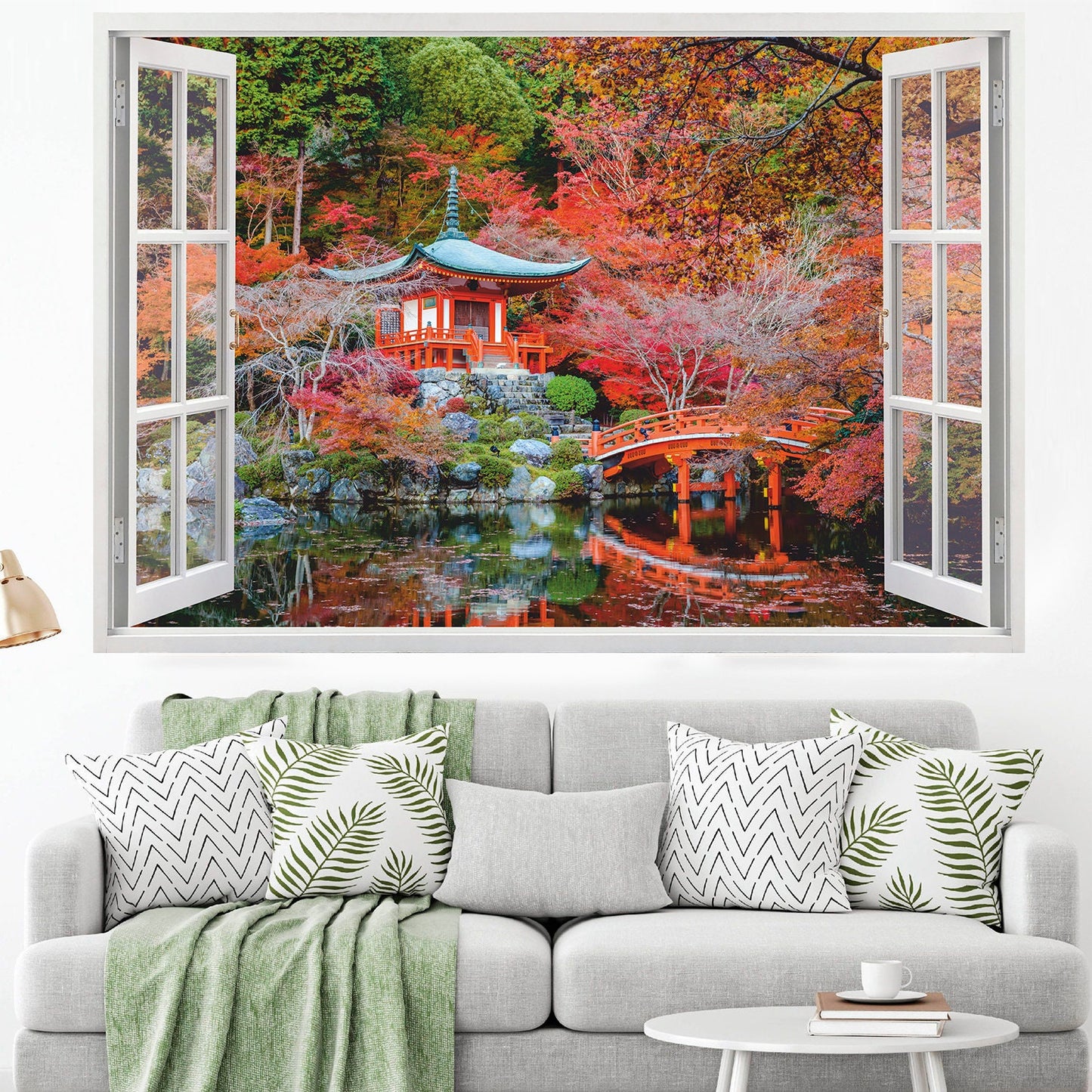 Japanese Park Wall Decal, Japan Wall Sticker, City, Nature, Wall Tattoo, Wall Art, Decor