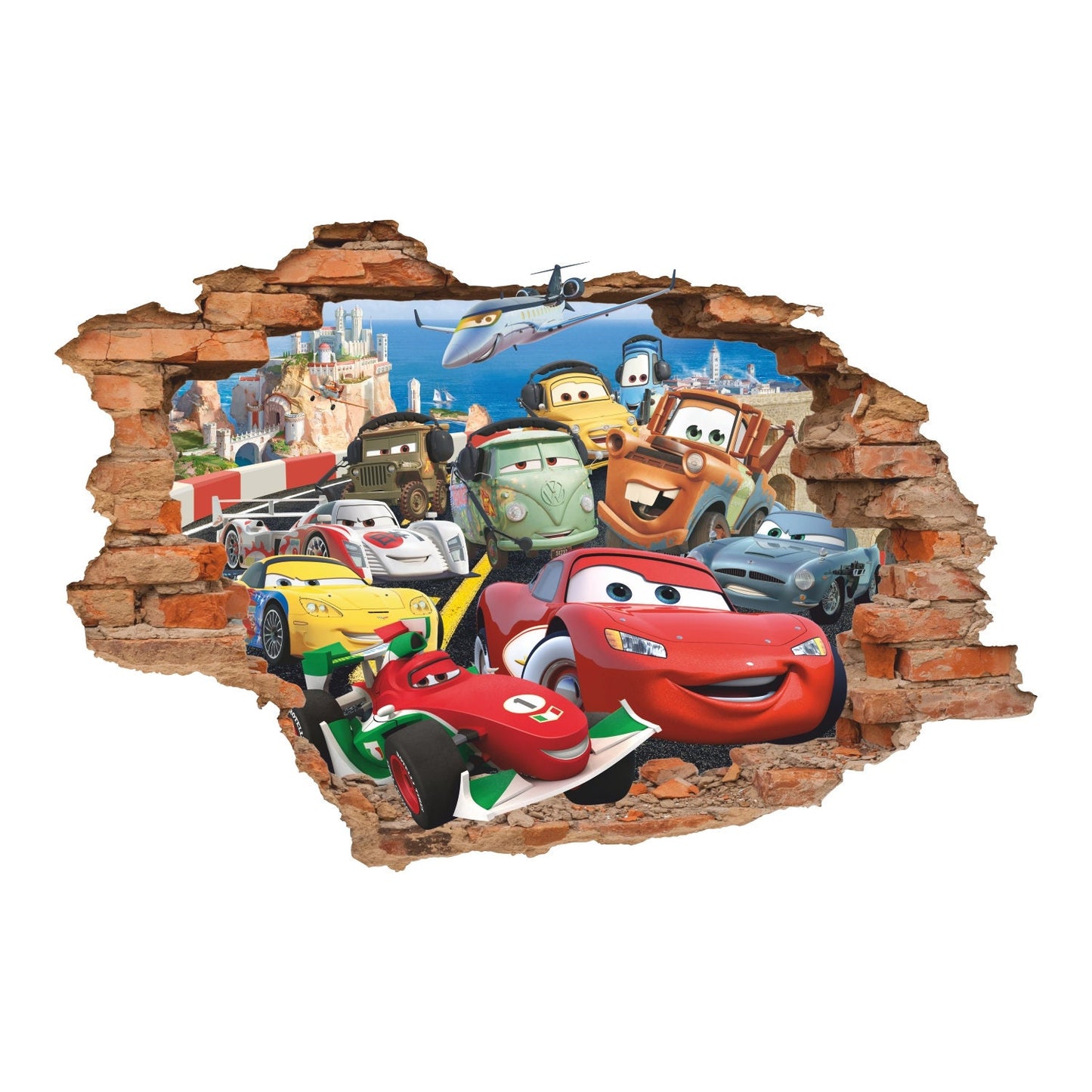 Cartoon 3D Wall Decal, Car Wall Sticker, Removable Vinyl Sticker, Wall Art, Decor