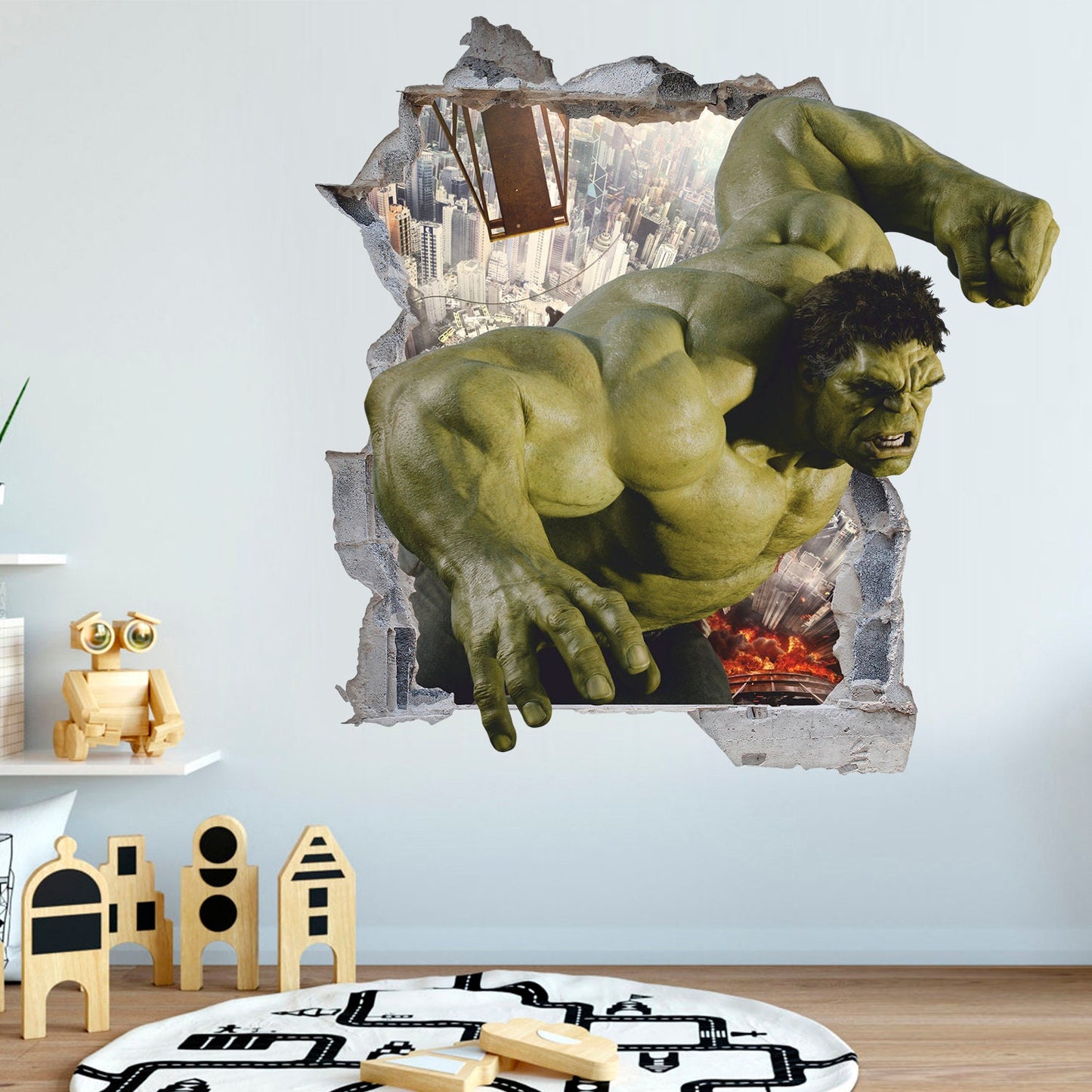 Superhero 3D Wall Decal, Hero Wall Sticker, Superheroes, Wall Tattoo, Wall Art, Decor 01