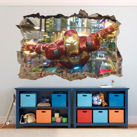 Superhero 3D Wall Decal, Superheroes Wall Sticker, Wall Tattoo, Wall Art, Decor