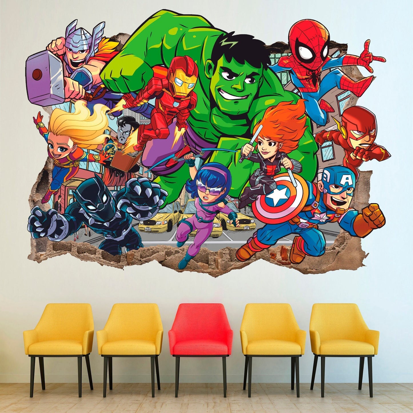 SuperHero Wall Decal, Kids Superheroes Wall Sticker, Comics Wall Tattoo, Wall Art, Decor 002