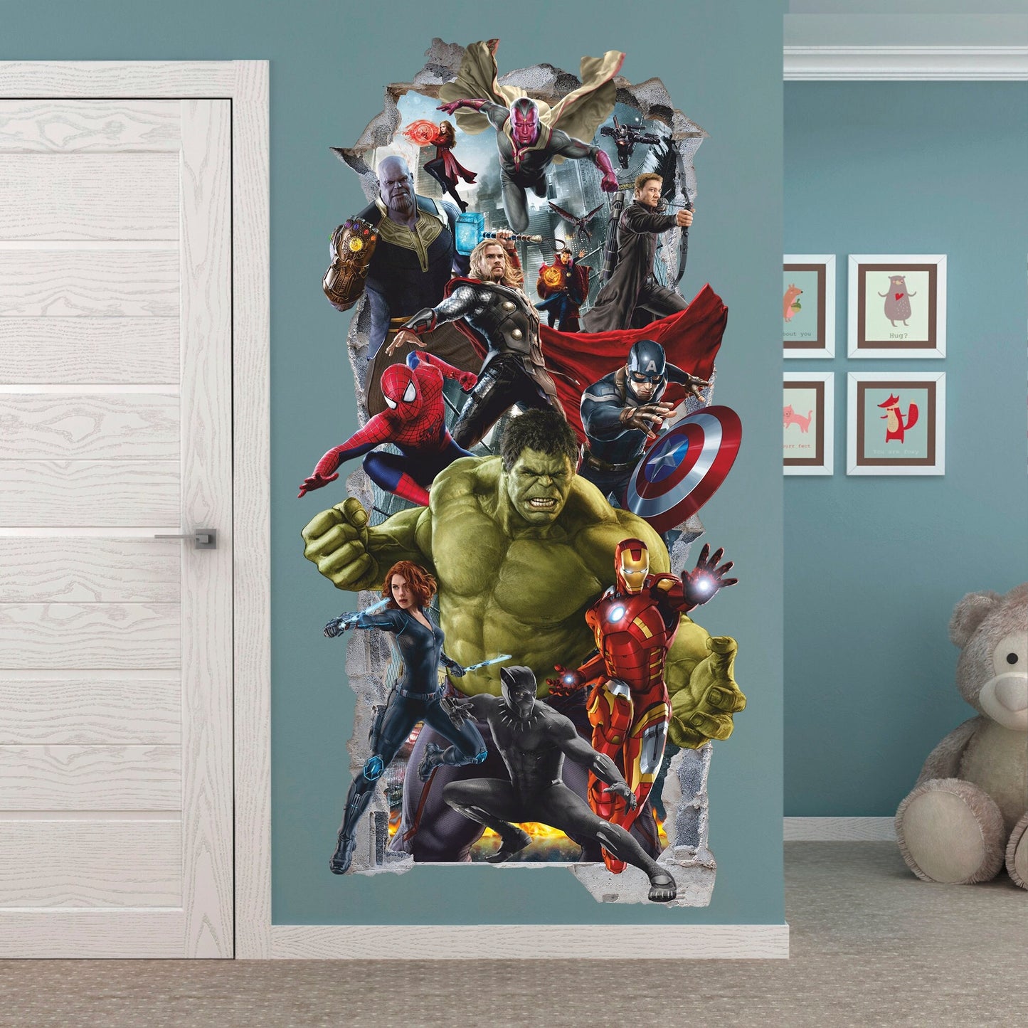 Superheros 3D Wall Decal, Superhero Wall Sticker, Wall Tattoo, Wall Art, Decor