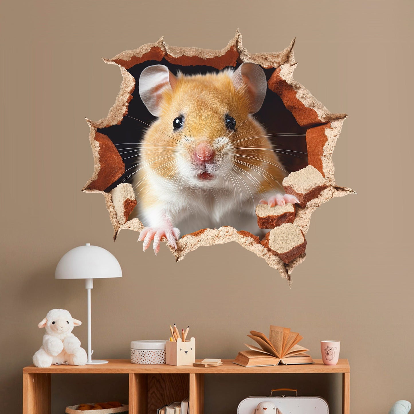 Hamster Wall Decal, Pet Wall Sticker, Animals, Rodent, Wall Tattoo, Wall Art, Decor