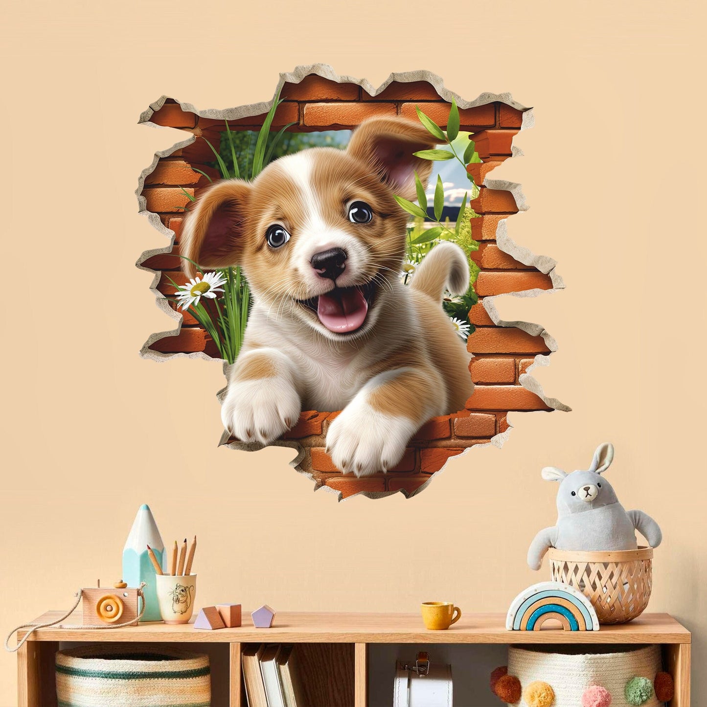 Puppy Wall Decal, Pet Wall Sticker, Animals, Dog, Wall Tattoo, Wall Art, Decor