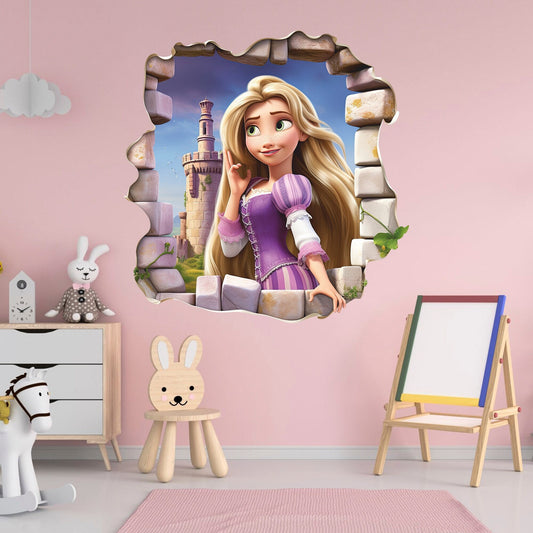 Princess Wall Decal, Fairy Tale Wall Sticker, Wall Tattoo, Wall Art, Decor for Girl 01