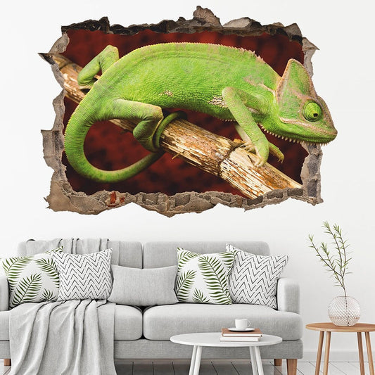 Chameleon Wall Decal, Lizard Wall Sticker, Animals, Wildlife, Wall Tattoo, Wall Art, Decor