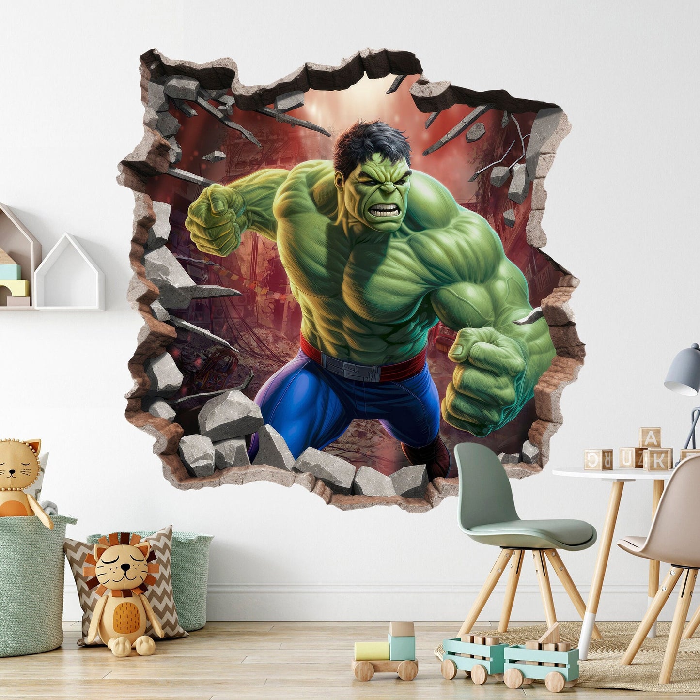 Superhero 3D Wall Decal, Hero Wall Sticker, Superheroes, Wall Tattoo, Wall Art, Decor 03