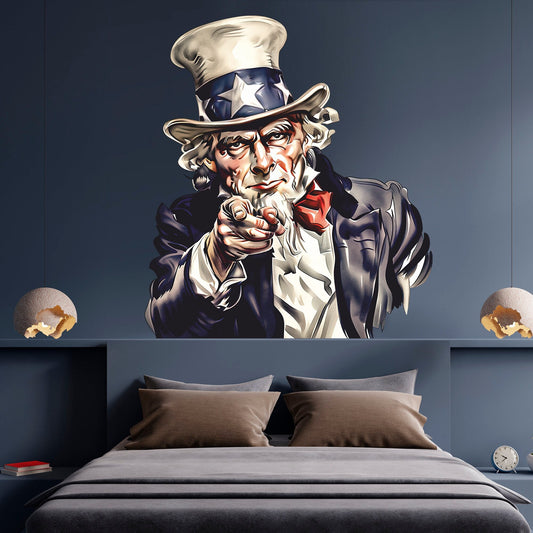 Uncle Sam Wall Decal, Symbol Wall Sticker, American Culture, Wall Tattoo, Wall Art, Decor