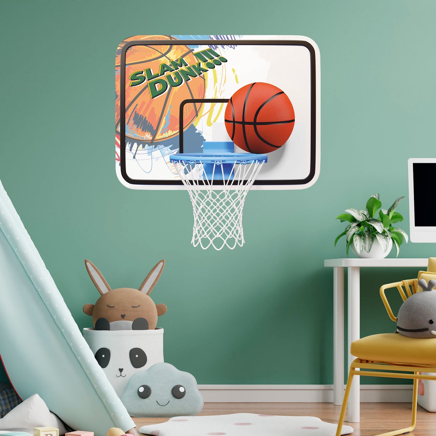 Basketball Hoop Wall Decal, Basketball Wall Sticker, Sport, Wall Tattoo, Wall Art, Decor