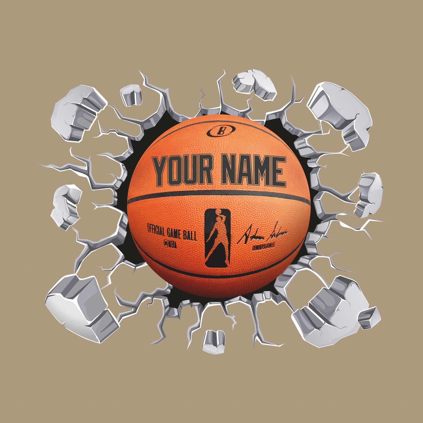 Basketball Wall Decal, Personalized Name Wall Sticker, Sport, Wall Tattoo, Wall Art, Decor