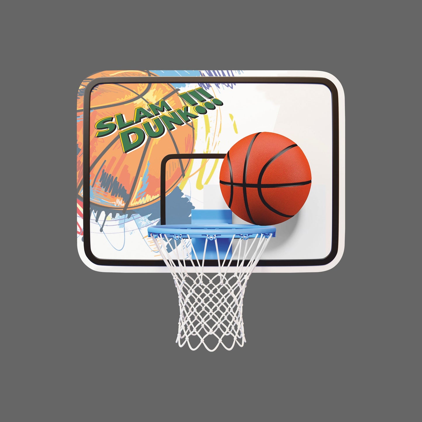 Basketball Hoop Wall Decal, Basketball Wall Sticker, Sport, Wall Tattoo, Wall Art, Decor