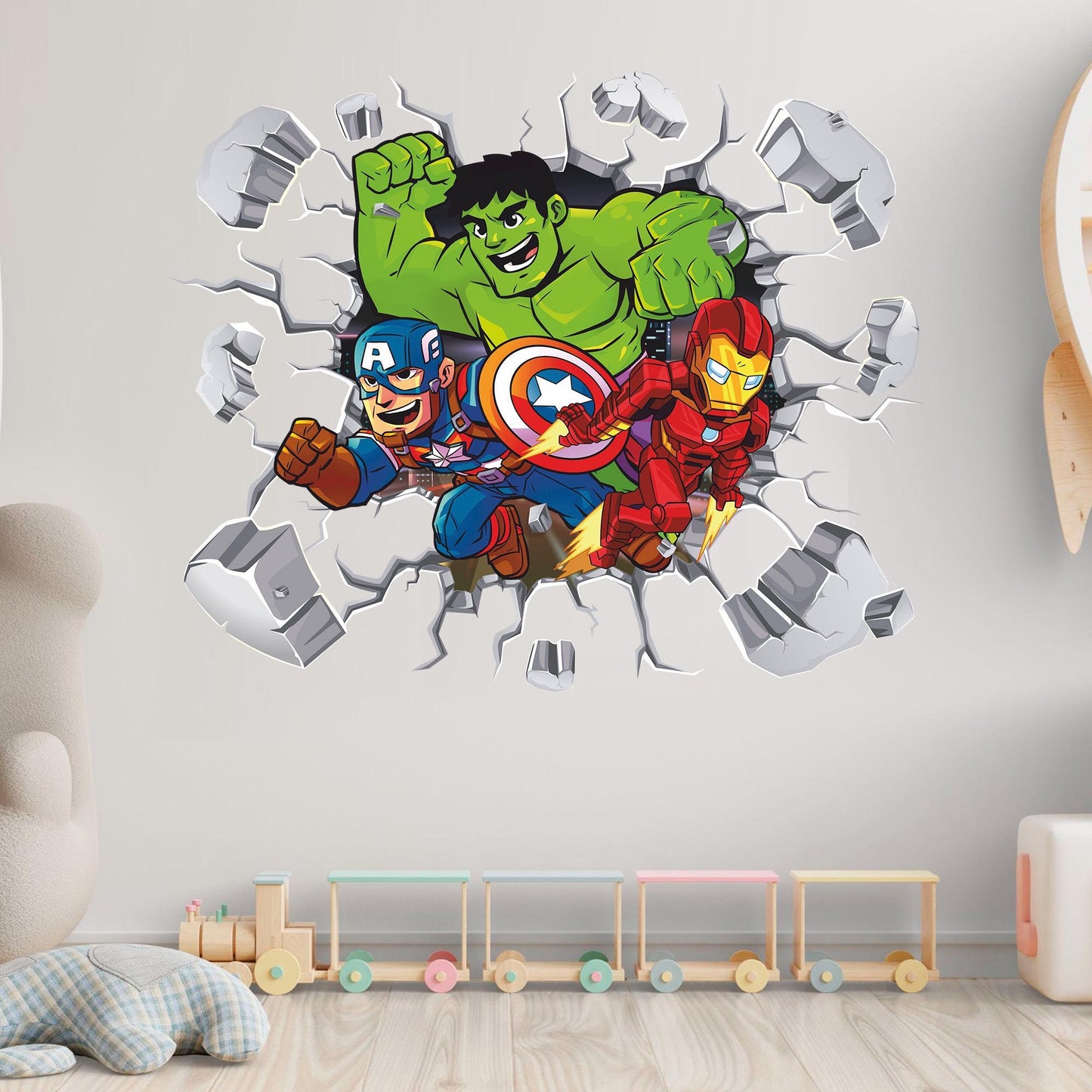 SuperHero Wall Decal, Kids Superheroes Wall Sticker, Comics Wall Tattoo, Wall Art, Decor 02