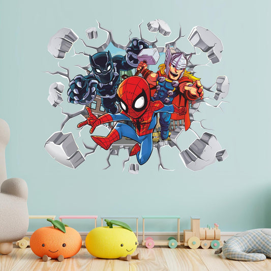 SuperHero Wall Decal, Kids Superheroes Wall Sticker, Comics Wall Tattoo, Wall Art, Decor 04